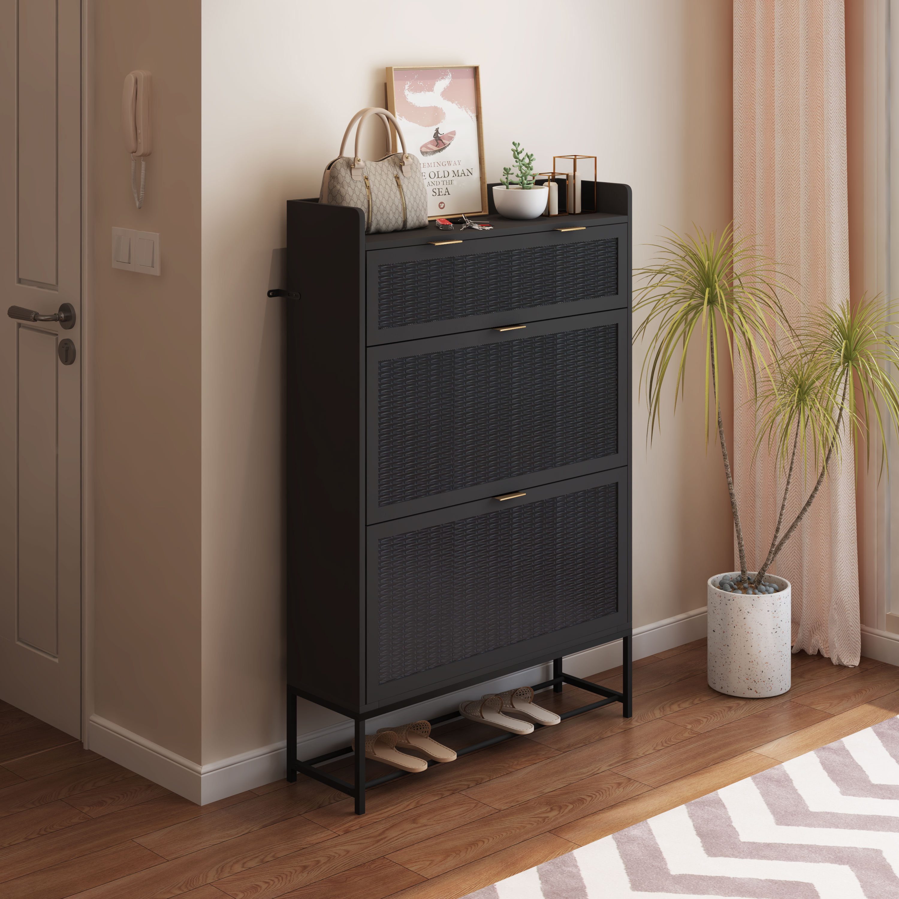Wayfair 20 Pair Shoe Storage Cabinet Rosdorf Park Finish Black